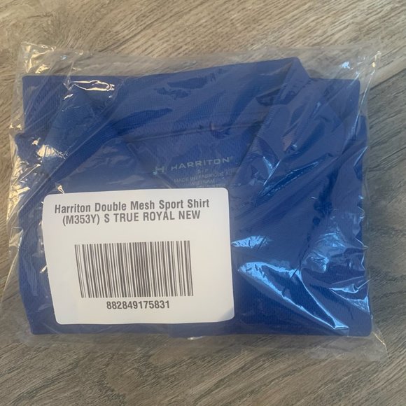 NWT HARRITON DOUBLE MESH SPORT SHIRT TRUE ROYAL BLUE SMALL - Picture 6 of 9